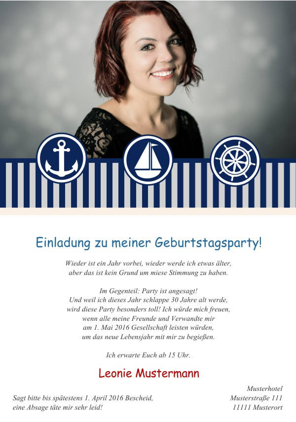 Maritime Einladungskarten zum Geburtstag