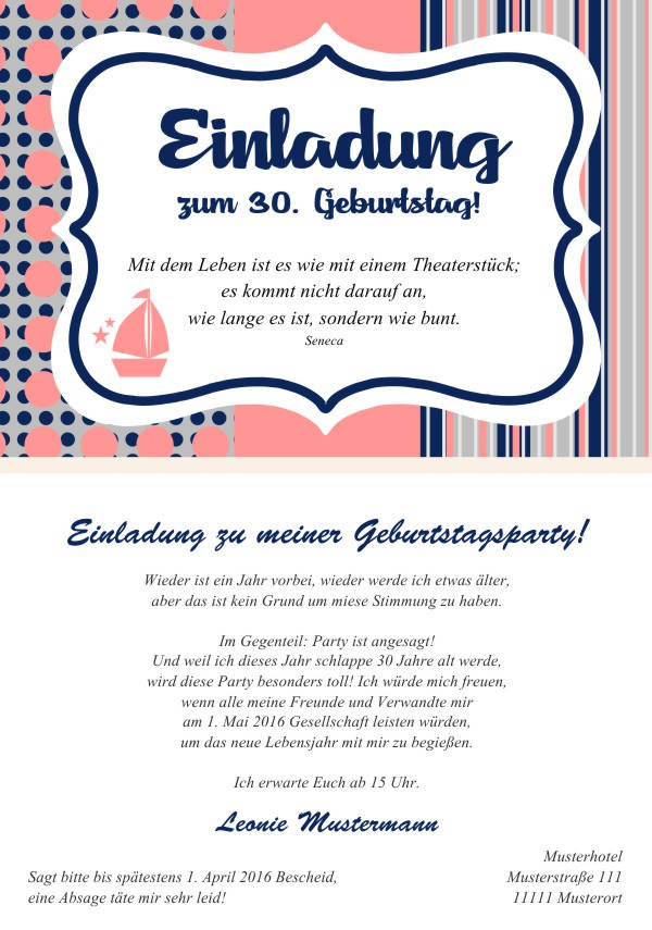 Maritime Einladungskarten zum Geburtstag