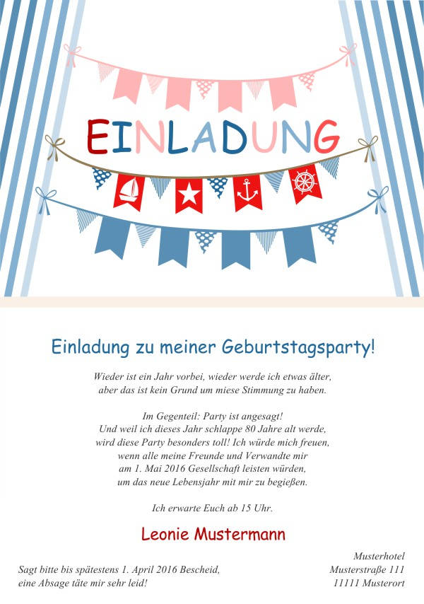 Maritime Einladungskarten zum Geburtstag