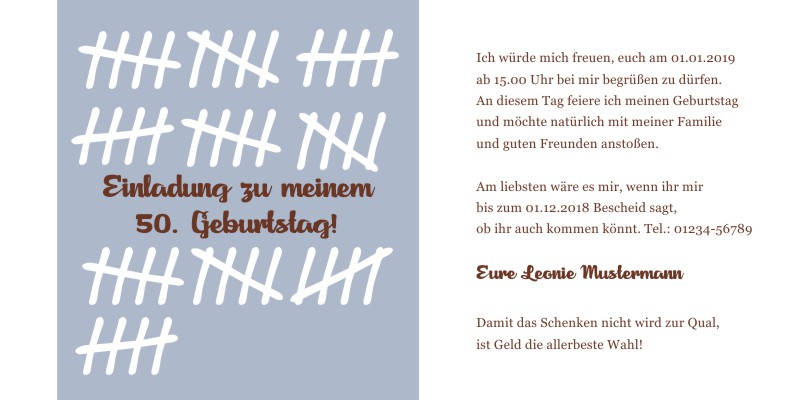 Originelle Einladungskarten zum 50 Geburtstag