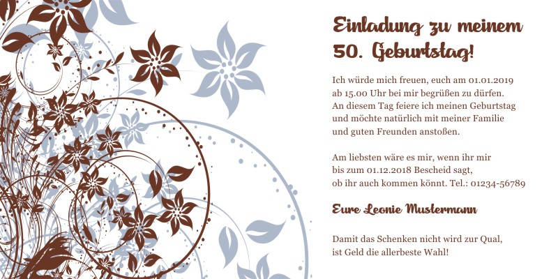 Originelle Einladungskarten zum 50 Geburtstag