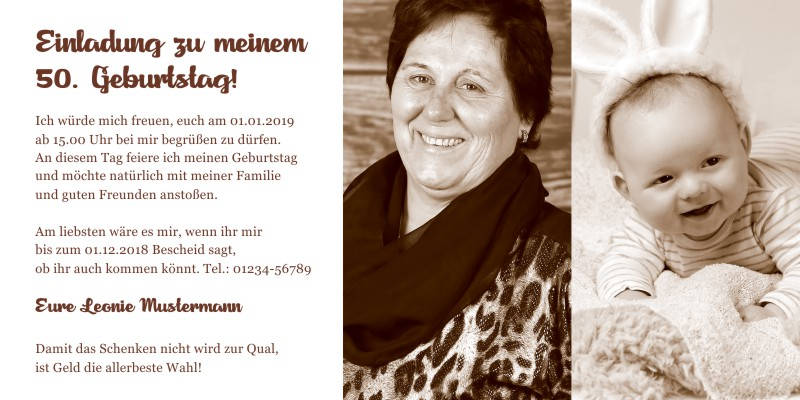 Originelle Einladungskarten zum 50 Geburtstag