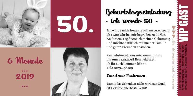 Originelle Einladungskarten zum 50 Geburtstag