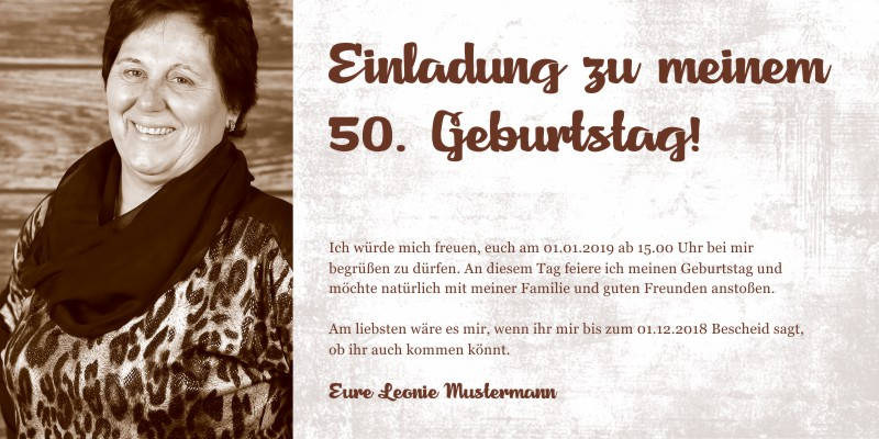 Originelle Einladungskarten zum 50 Geburtstag