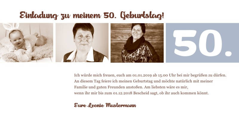 Originelle Einladungskarten zum 50 Geburtstag