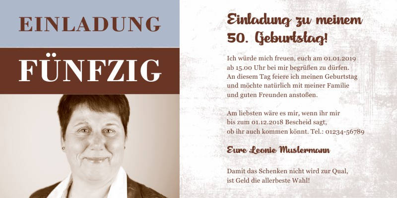 Originelle Einladungskarten zum 50 Geburtstag