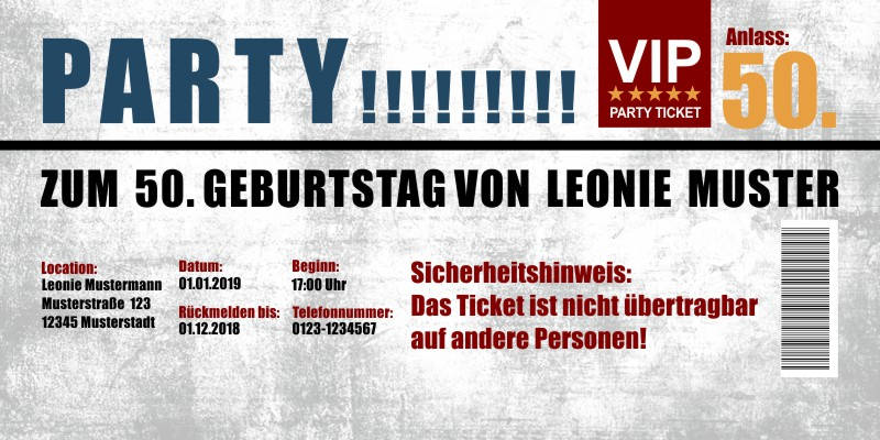 Originelle Einladungskarten zum 50 Geburtstag
