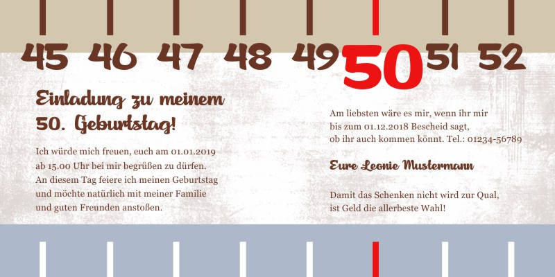 Originelle Einladungskarten zum 50 Geburtstag