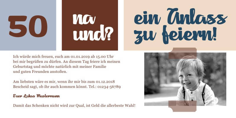 Originelle Einladungskarten zum 50 Geburtstag