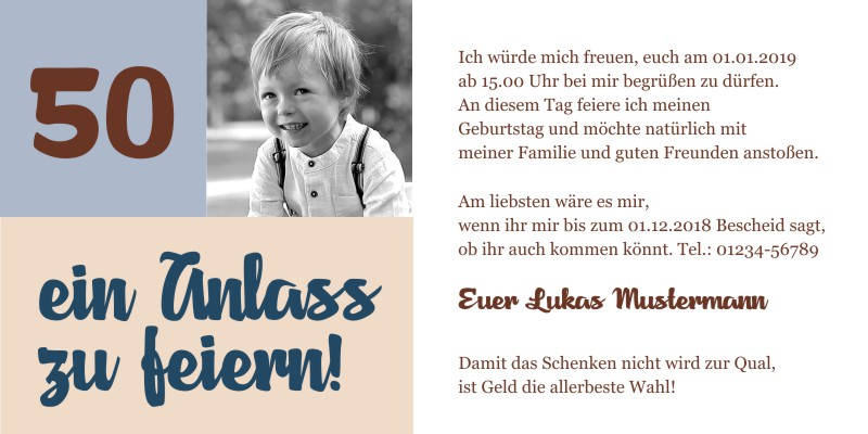 Originelle Einladungskarten zum 50 Geburtstag