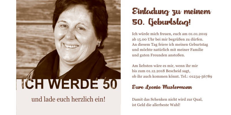 Originelle Einladungskarten zum 50 Geburtstag