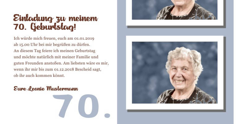 Originelle Einladungskarten zum 70 Geburtstag