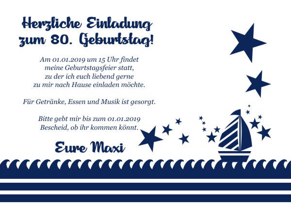 Maritime Einladungskarten zum Geburtstag