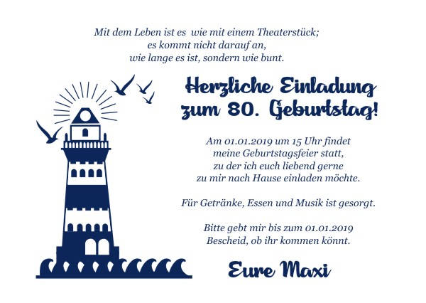 Maritime Einladungskarten zum Geburtstag