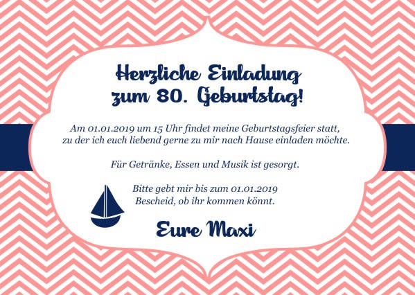 Maritime Einladungskarten zum Geburtstag