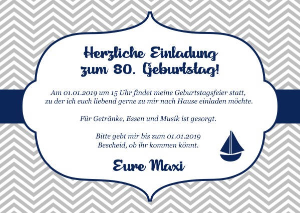 Maritime Einladungskarten zum Geburtstag