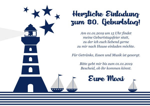 Maritime Einladungskarten zum Geburtstag