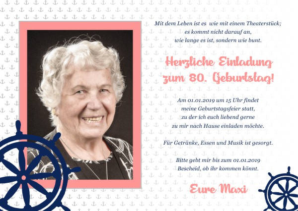 Maritime Einladungskarten zum Geburtstag