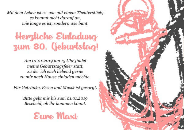 Maritime Einladungskarten zum Geburtstag