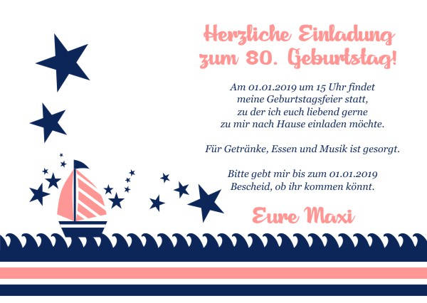 Maritime Einladungskarten zum Geburtstag