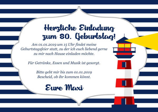 Maritime Einladungskarten zum Geburtstag