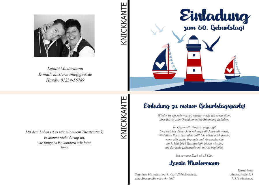 Maritime Einladungskarten zum Geburtstag