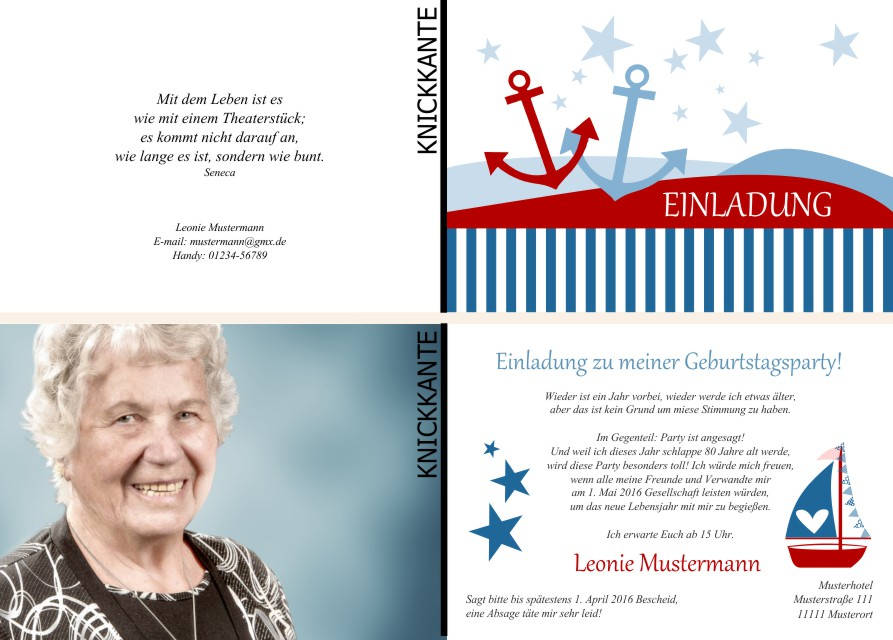 Maritime Einladungskarten zum Geburtstag