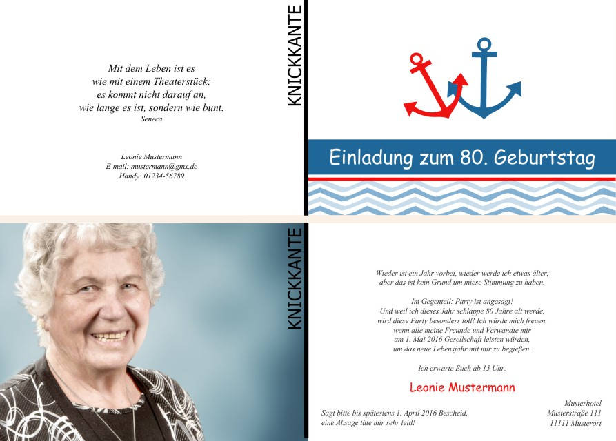 Maritime Einladungskarten zum Geburtstag