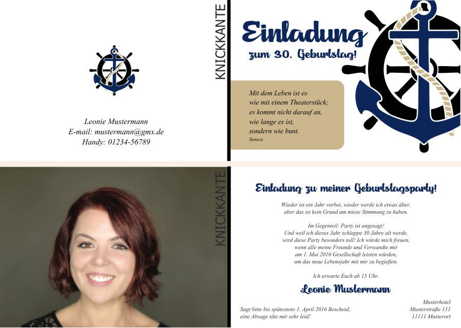 Maritime Einladungskarten zum Geburtstag