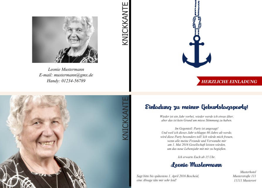 Maritime Einladungskarten zum Geburtstag