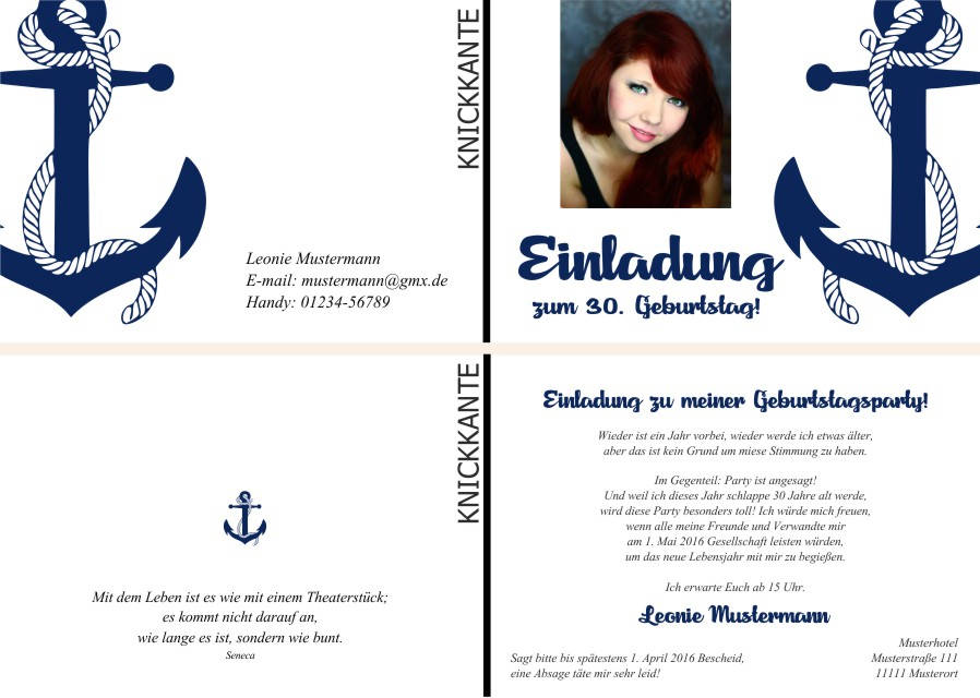 Maritime Einladungskarten zum Geburtstag