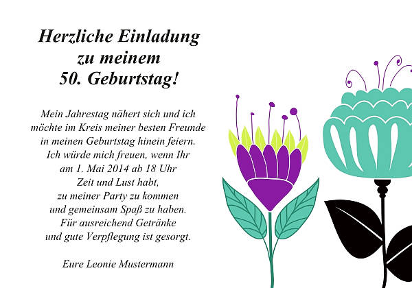 personalisierte Einladungen zum Geburtstag