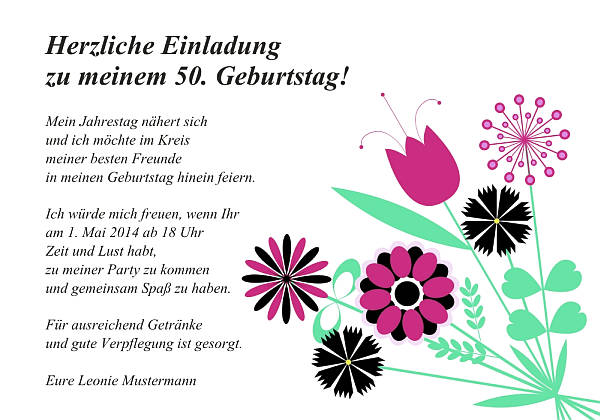 personalisierte Einladungen zum Geburtstag