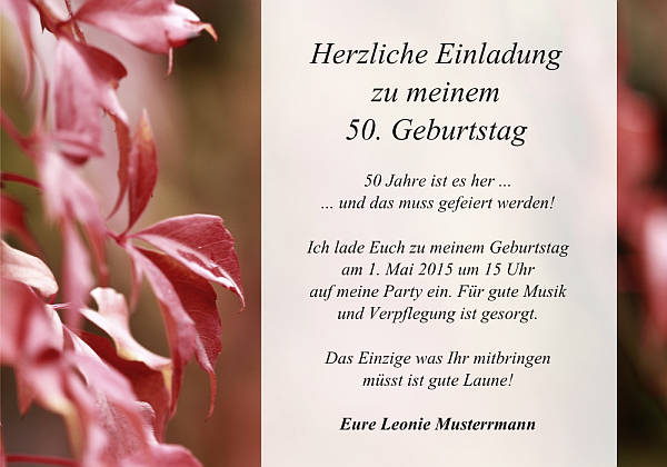 personalisierte Einladungen zum Geburtstag