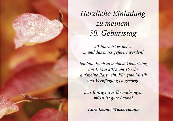 personalisierte Einladungen zum Geburtstag