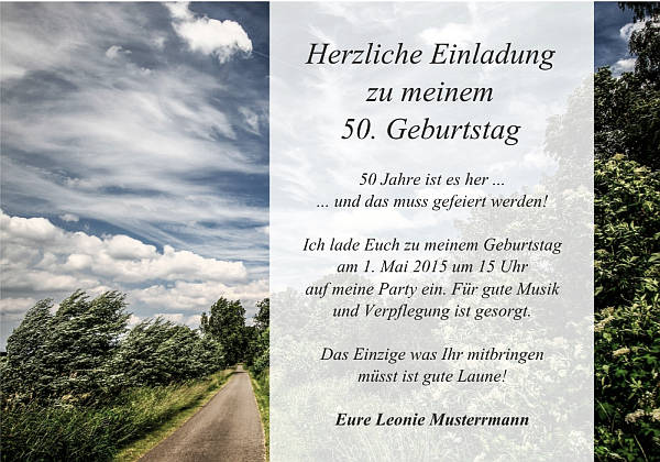 personalisierte Einladungen zum Geburtstag