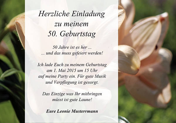 personalisierte Einladungen zum Geburtstag