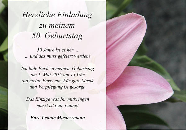 personalisierte Einladungen zum Geburtstag