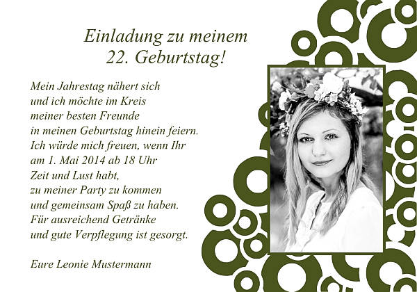 personalisierte Einladungen zum Geburtstag