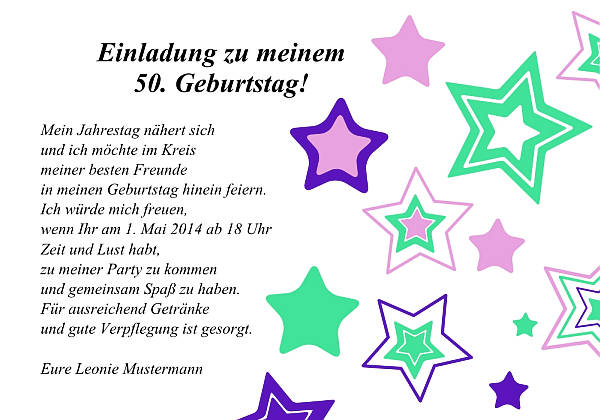 personalisierte Einladungen zum Geburtstag