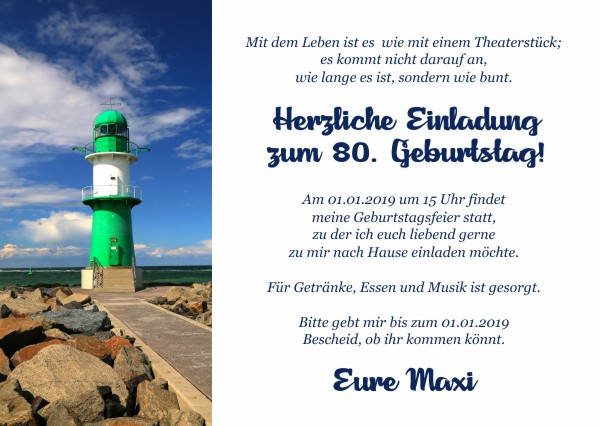 Maritime Einladungskarten zum Geburtstag