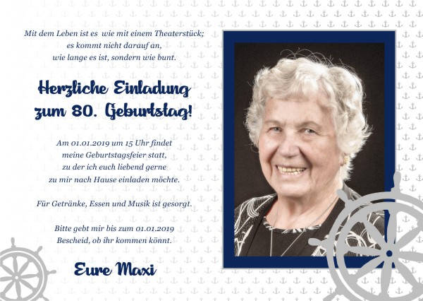 Maritime Einladungskarten zum Geburtstag