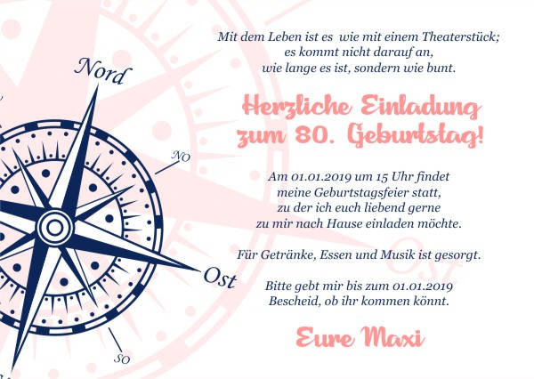 Maritime Einladungskarten zum Geburtstag