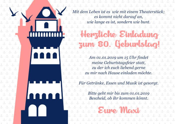 Maritime Einladungskarten zum Geburtstag