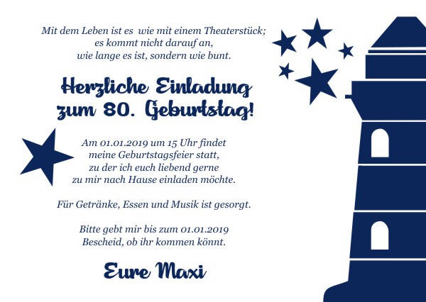 Maritime Einladungskarten zum Geburtstag