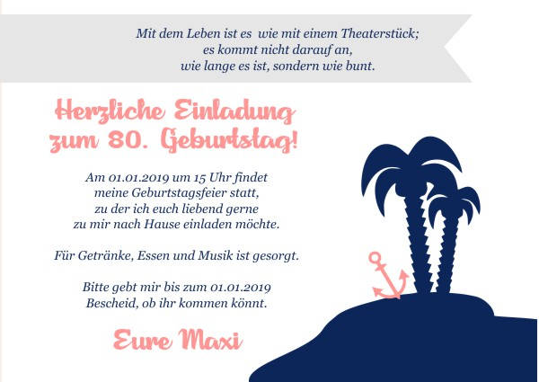 Maritime Einladungskarten zum Geburtstag