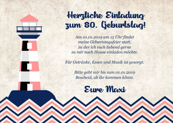 Maritime Einladungskarten zum Geburtstag