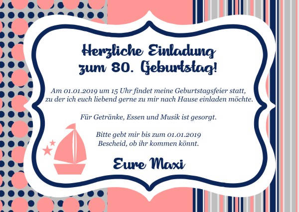 Maritime Einladungskarten zum Geburtstag