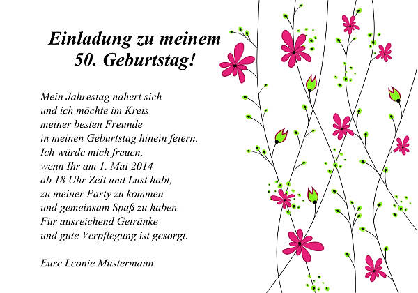 personalisierte Einladungen zum Geburtstag