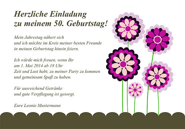 personalisierte Einladungen zum Geburtstag